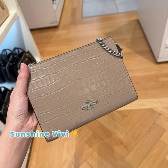 NWT COACH Coach Shoulder Bag CR237 Leather Silver Stone - Picture 5 of 5